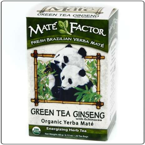 Bio Ginseng aus grünem Tee mit Echinacea Yerba Mate Teebeuteln