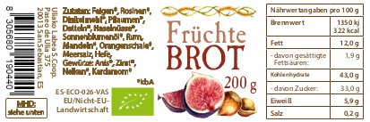 Dried Fruits Bread, Organic